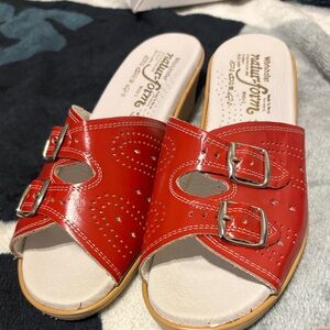 Red Leather Women's Sandals